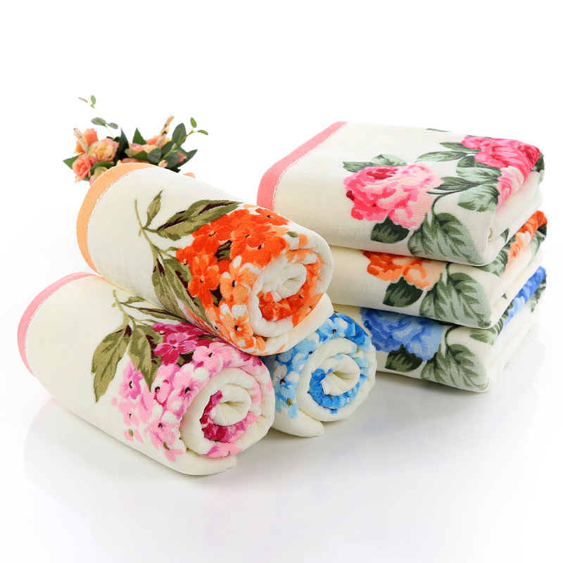 Manufacturers wholesale customize printed logo colorful 100% cotton face beach bath towel