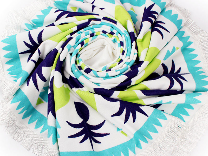 custom design plate screen printing microfiber Round / Rectangle beach towel
