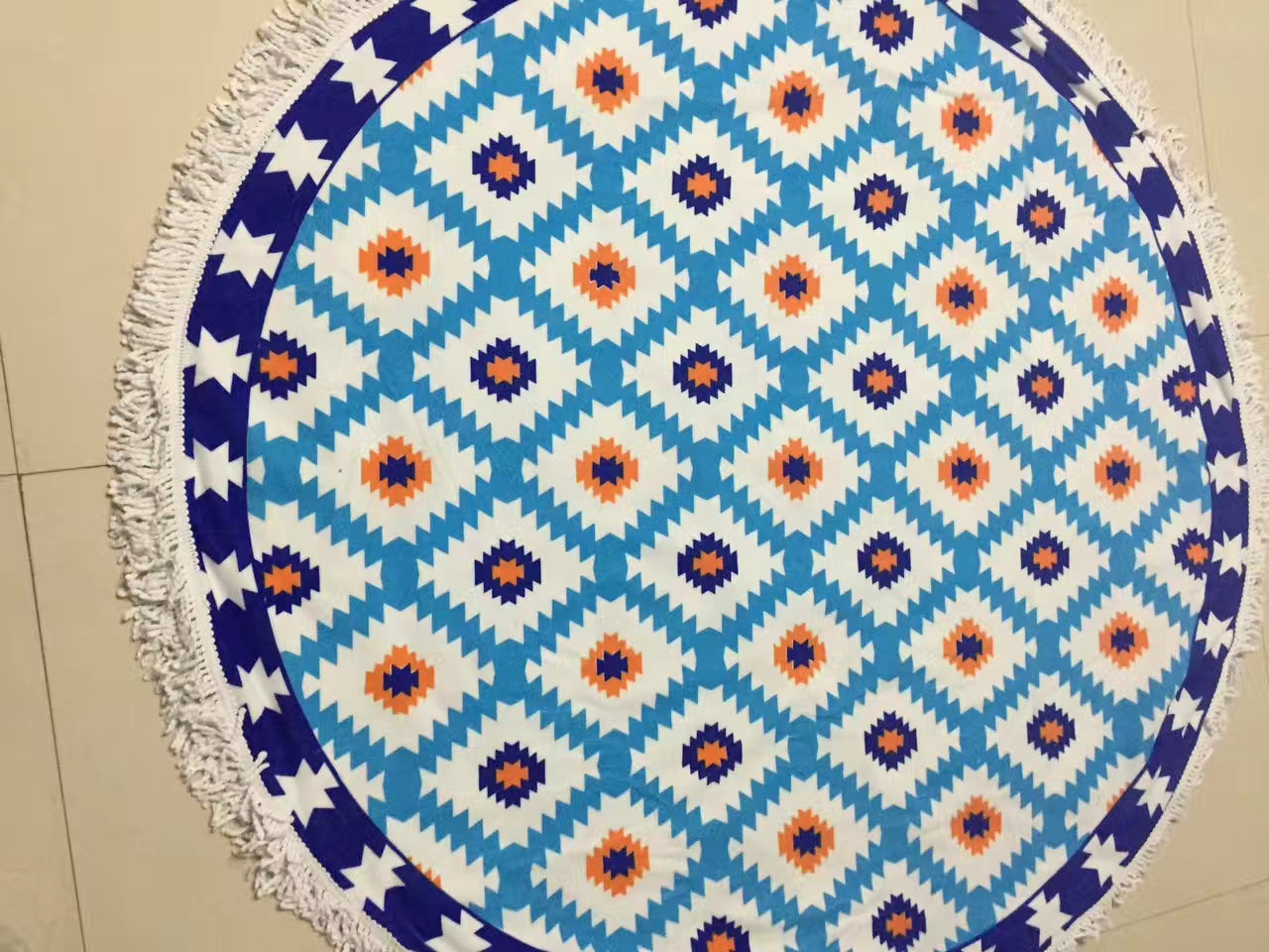 Microfiber Round / Rectangle Beach Towel Plate Screen Printed Stock and Custom Design Available