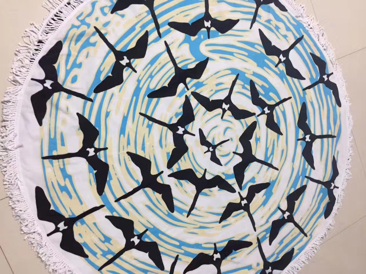Microfiber Round / Rectangle Beach Towel Plate Screen Printed Stock and Custom Design Available