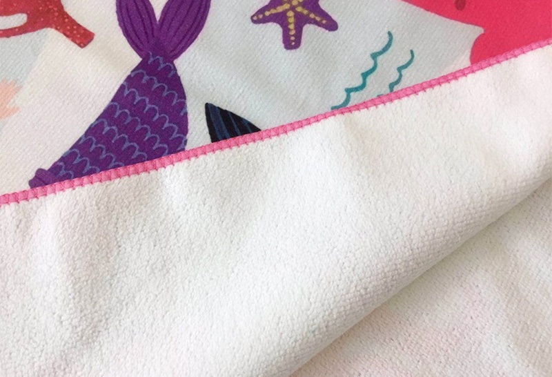 Microfiber Kid Hooded Beach Towel Baby Poncho Stocks or Customize