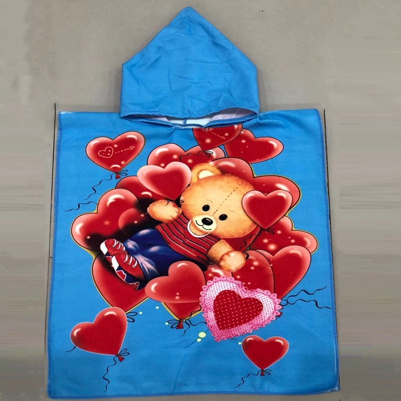 Microfiber Kid Hooded Beach Towel Baby Poncho Stocks or Customize